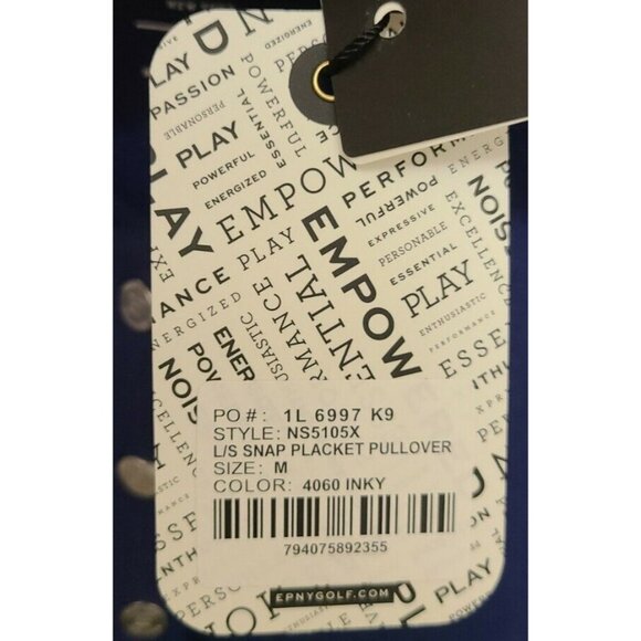 NEW EP New York Women's Long Sleeve 1/4 Snap Button Performance Pullover Blue M - Picture 11 of 12